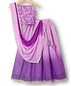 Pine Kids Woven Sleeveless Embroidered Choli Lehenga Set with Dupatta - Pink & Purple