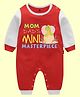 The Peppy Tend 100% Cotton Family Theme Full Sleeves Mom Dads Mini Masterpiece Text Printed Romper - Red & White