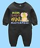 The Peppy Tend 100% Cotton Family Theme Full Sleeves Mom Dads Mini Masterpiece Text Printed Romper - Black