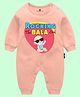 The Peppy Tend 100% Cotton Mundan Theme Full Sleeves Rocking The Bala Look Text Printed Romper - Peach