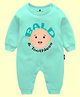 The Peppy Tend 100% Cotton Mundan Theme Full Sleeves Bald & Toothless Text Printed Romper - Sea Green