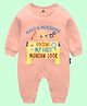 The Peppy Tend 100% Cotton Mundan Theme Full Sleeves Rocking My First Mundan Look Text Printed Romper - Peach