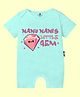 The Peppy Tend 100% Cotton Family Theme Half Sleeves Nanu Nanis Little Gem Printed Romper - Sea Green
