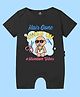 The Peppy Tend 100% Cotton Mundan Theme Half Sleeves Hair Gone Swag On Text Printed Romper - Black