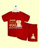 The Peppy Tend 100% Cotton Family Theme Half Sleeves Mom Dads Mini Masterpiece Text Printed Coordinating Tee & Shorts Set - Red