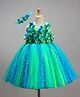 Li&Li Boutique Netted Flower Dress - Blue & Green