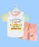 The Peppy Tend 100% Cotton Mundan Theme Half Sleeves Bald & Awesome Rocking My First Mundan Look Text Printed Tee & Coordinating Shorts Set - Multi Colour