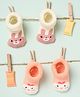 Kicks & Crawl Cotton Pack Of 2 Baby Animals Designed Socks - Cream & Peach