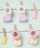 Kicks & Crawl Pack Of 2 Floral & Chick Applique Detailed 3D Socks - White & Pink