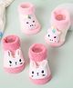 Kicks & Crawl Cotton Pack Of 2 Unicorn & Bunny 3D Applique Detailed Anti Skid Socks - Pink & Grey
