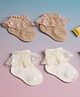 Kicks & Crawl Pack Of 2  Floral Designed Frill Detailed Socks - Multi Colour
