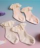 Kicks & Crawl Cotton Pack Of 2  Schiffli Embroidered Pleated Socks - Multi Colour