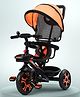 Baybee Blaze 4-in-1 Baby Tricycle for Kids with Smart Parental Push Handle, Safety Guardrail & Canopy | Kids Tricycle with 3 EVA Wheels, Bell & Basket, Trike Baby Cycle - Orange
