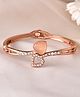VALLEY OF JEWELLERY - Gold Plated Heart Shaped Stone Studded Kada Bracelet - Gold