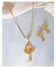 VALLEY OF JEWELLERY- Gold Plated AD Stone Studded Geometrical Design Chain Set - Gold