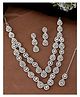 VALLEY OF JEWELLERY - Sliver Plated American Diamond Studded Jewellery Set - Silver