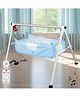TinyTyke- Automatic Baby Cradle Round Pipe- Fully Foldable | With Warranty | With Mobile App | Square Hammock with Mattress | Blue