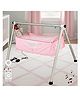 TinyTyke- Automatic Baby Cradle Round Pipe- Fully Foldable | With Warranty | With Mobile App | Square Hammock with Mattress | Pink