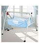 TinyTyke- Automatic Baby Cradle Round Pipe- Semi Foldable | With Warranty | Square Hammock with Mattress | Blue