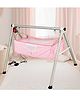 TinyTyke- Automatic Baby Cradle Round Pipe- Semi Foldable | With Warranty | Square Hammock with Mattress | Pink