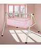 TinyTyke-Manual Baby Cradle Round Pipe - Fully Foldable | Square Hammock with Mattress | Pink