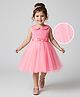 Babyhug Woven Sleeveless Peter Pan Collar Party Dress With Floral Applique - Pink