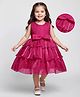 Babyhug Woven Sleeveless Fit & Flare Layered Partywear Dress With Bow Applique - Red