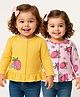 Babyoye 100% Cotton Knit Eco Jiva Finish Full Sleeves Front Open Jhablas with Fruit Print Pack of 2 - Pink & Yellow