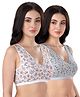 Bella Mama Cotton Elastane Knit Sleep Bra With Floral Print Pack of 2 (Color May Vary)