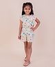 Snuggly MONKEY Poplin Sleeveless Floral Printed Jumpsuit - White