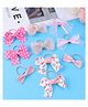 Babyhug Rubber Bands with Bow Applique and Floral and Polka Dot Design Pack of 10 - Pink