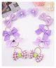 Babyhug Rubber Bands with Bow and Floral Applique Pack of 10 - Lilac