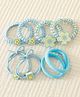Babyhug Rubber Bands with Floral Applique Pack of 8 - Light Blue