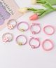 Babyhug Free Size Floral Rubber Bands Pack of 8 - Pink