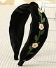 Pine Kids Free Size Hair Band With Floral Applique - Black