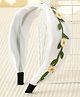 Pine Kids Hair Bands with Floral Applique - White