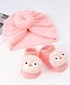 Bonfino Combo Set of Headbands & Booties with Fox Applique - Pink