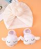 Bonfino Combo Set of Headbands & Booties with Fox Applique - White