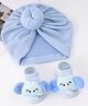 Bonfino Combo Set of Headbands & Booties with Fox Applique - Blue