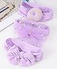Bonfino Free Size Headbands With Bow Applique Pack of 3 - Purple