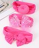 Bonfino Headbands With Bow Applique Free Size Pack Of 3 - Fuchsia