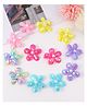 Babyhug Hair Clips with Floral Applique and Sequin Design Pack of 12 - Pink Yellow and Sky Blue