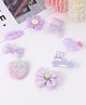 Babyhug Hair Pins and Clips With Bow & Floral Design Pack Of 8 - Purple