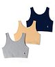 Pine Kids Cotton Elastane Knit Sleeveless Solid Color Bralettes Pack of 3 (Color May Vary)