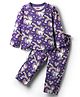 Babyhug Cotton Knit Full Sleeves Co-ords Night Suit With Unicorn Print - Purple