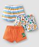 Babyhug 100% Cotton Single jersey Knit Antibacterial Trunk with Animal & Stripe Print Pack of 3 - Orange White & Light Blue