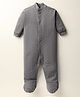 Kidi Wav Cotton Knit Full Sleeves Polka Dots Printed Sleepsuit - Grey