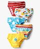 Babyhug 100% Cotton Knit Antibacterial Briefs with Star Print & Stripes Pack of 5 - Multicolor