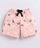 FUN A2Z Cotton Sinker Butterfly & Floral Printed Shorts - Peach