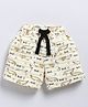 FUN A2Z Cotton Loopknit Alligators Printed & Striped Shorts - Grey